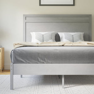English Elm Kingston Full Size Solid Wood Platform Bed with Integrated Headboard for Modern Bedroom Style Gray In Stock. Usually ships in 24 - 48 business hours MG-09003FB-F-GRYWSH-GG