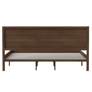 English Elm Kingston Full Size Solid Wood Platform Bed with Integrated Headboard for Modern Bedroom Style Brown In Stock. Usually ships in 24 - 48 business hours MG-09003KB-K-BRN-GG