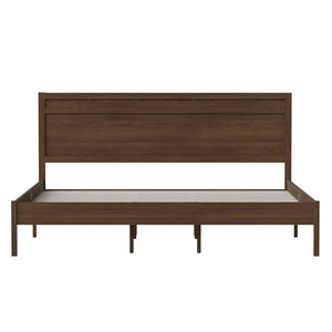English Elm Kingston Full Size Solid Wood Platform Bed with Integrated Headboard for Modern Bedroom Style Brown In Stock. Usually ships in 24 - 48 business hours MG-09003KB-K-BRN-GG
