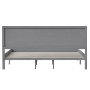 English Elm Kingston Full Size Solid Wood Platform Bed with Integrated Headboard for Modern Bedroom Style Gray In Stock. Usually ships in 24 - 48 business hours MG-09003KB-K-GRYWSH-GG