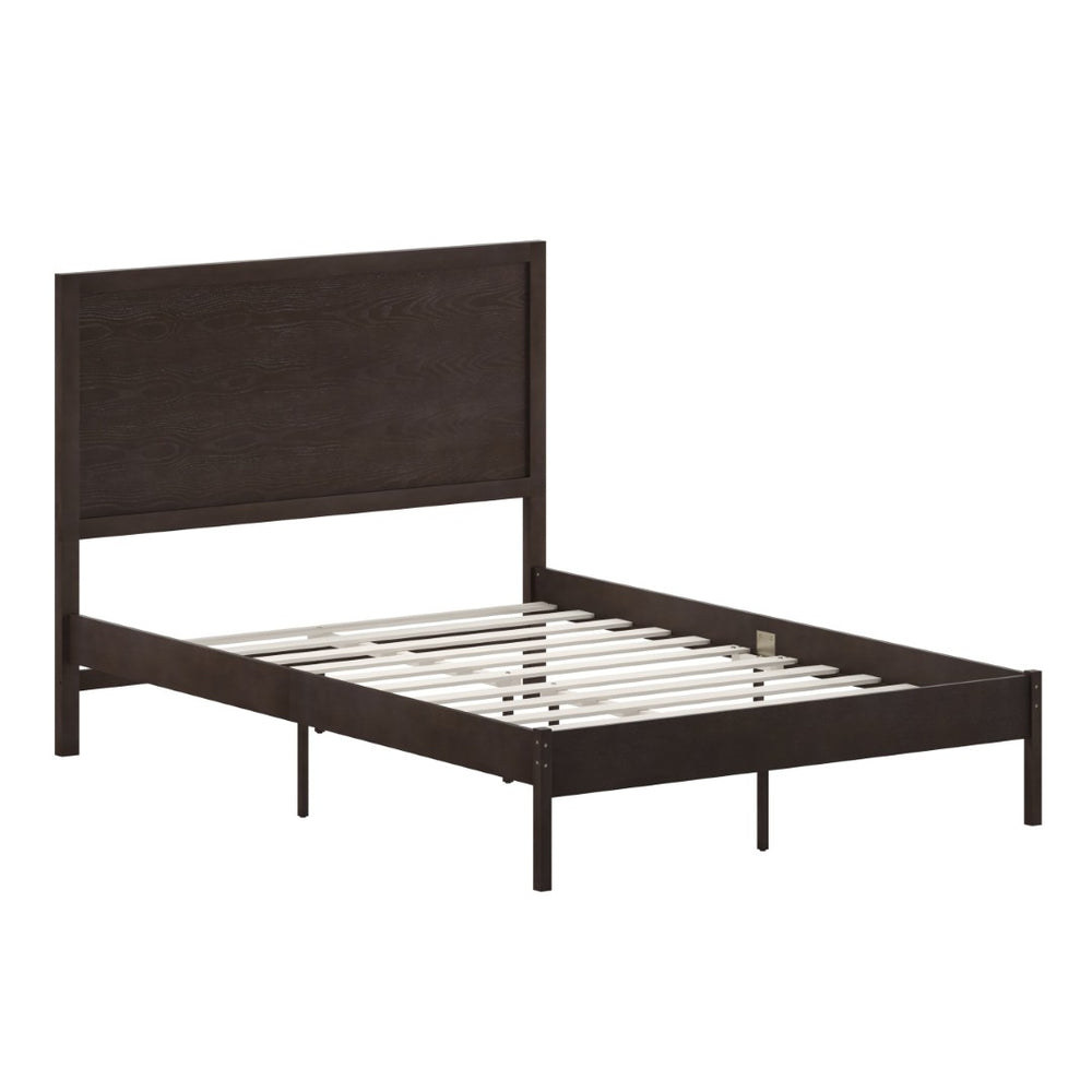 English Elm Asher Full Size Solid Wood Platform Bed with Headboard and Sturdy Slats for Ultimate Comfort and Style Dark Brown In Stock. Usually ships in 24 - 48 business hours MG-09004FB-F-DKBRN-GG