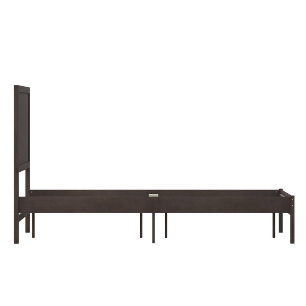 English Elm Asher Full Size Solid Wood Platform Bed with Headboard and Sturdy Slats for Ultimate Comfort and Style Dark Brown In Stock. Usually ships in 24 - 48 business hours MG-09004FB-F-DKBRN-GG