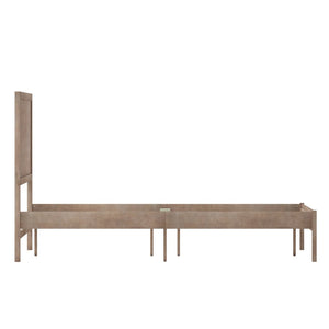 English Elm Asher Full Size Solid Wood Platform Bed with Headboard and Sturdy Slats for Ultimate Comfort and Style Light Brown In Stock. Usually ships in 24 - 48 business hours MG-09004FB-F-OAK-GG