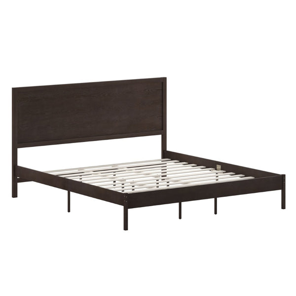 English Elm Asher Full Size Solid Wood Platform Bed with Headboard and Sturdy Slats for Ultimate Comfort and Style Dark Brown In Stock. Usually ships in 24 - 48 business hours MG-09004KB-K-DKBRN-GG