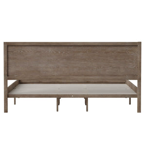 English Elm Asher Full Size Solid Wood Platform Bed with Headboard and Sturdy Slats for Ultimate Comfort and Style Light Brown In Stock. Usually ships in 24 - 48 business hours MG-09004KB-K-OAK-GG