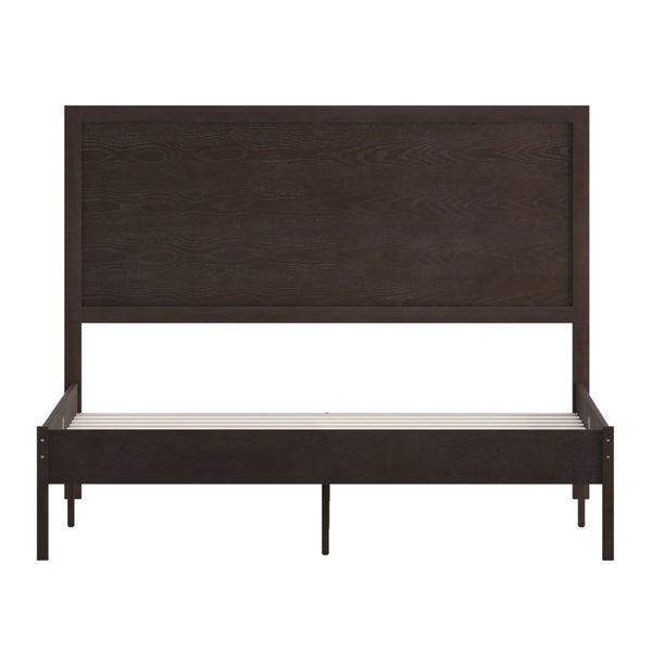 English Elm Asher Full Size Solid Wood Platform Bed with Headboard and Sturdy Slats for Ultimate Comfort and Style Dark Brown In Stock. Usually ships in 24 - 48 business hours MG-09004QB-Q-DKBRN-GG