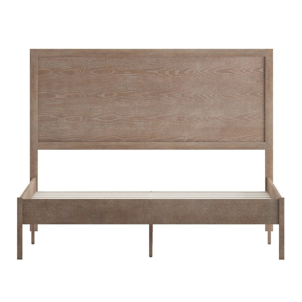 English Elm Asher Full Size Solid Wood Platform Bed with Headboard and Sturdy Slats for Ultimate Comfort and Style Light Brown In Stock. Usually ships in 24 - 48 business hours MG-09004QB-Q-OAK-GG