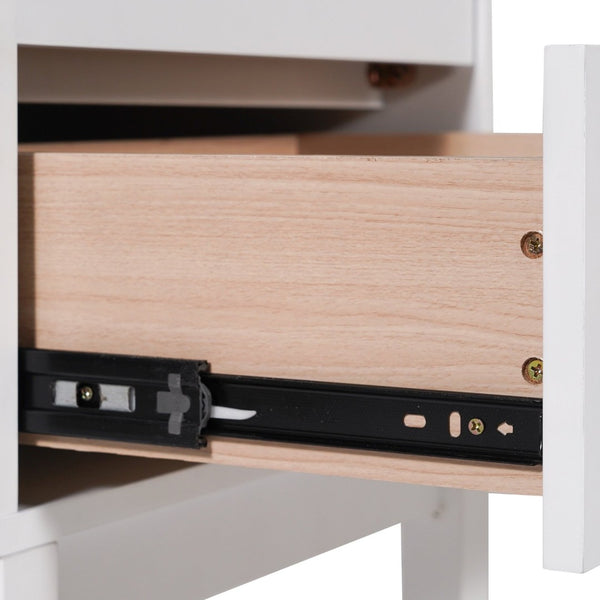 English Elm Dallas Wooden Night Stand - Stylish Kids' Bedside Table with 2 Storage Drawers for Organized Spaces White MG-9007-1-2NS-WH-GG