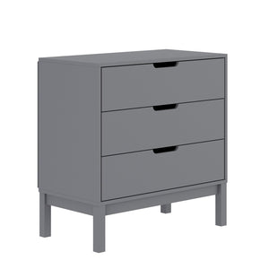 English Elm Dallas Wooden 3-Drawer Dresser for Kids' Rooms – Stylish Storage Solution with Safety Features Gray MG-9007-1-3C-GY-GG
