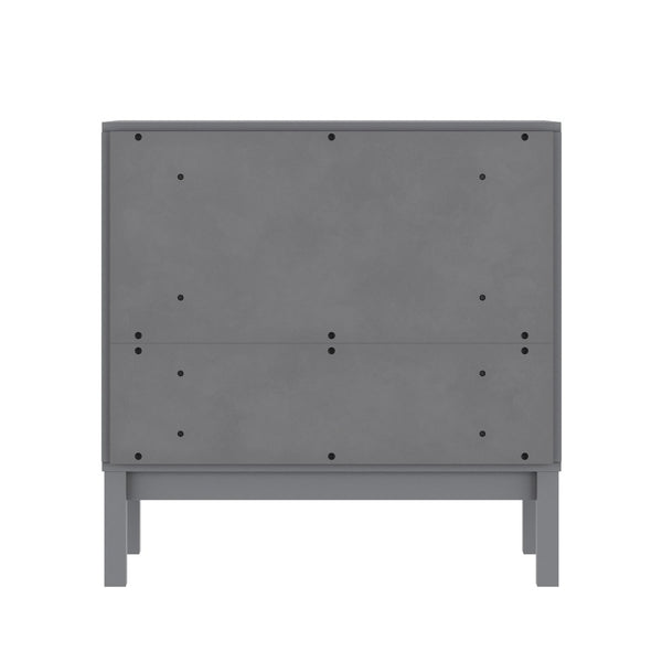 English Elm Dallas Wooden 3-Drawer Dresser for Kids' Rooms – Stylish Storage Solution with Safety Features Gray MG-9007-1-3C-GY-GG