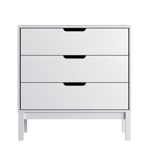 English Elm Dallas Wooden 3-Drawer Dresser for Kids' Rooms – Stylish Storage Solution with Safety Features White MG-9007-1-3C-WH-GG