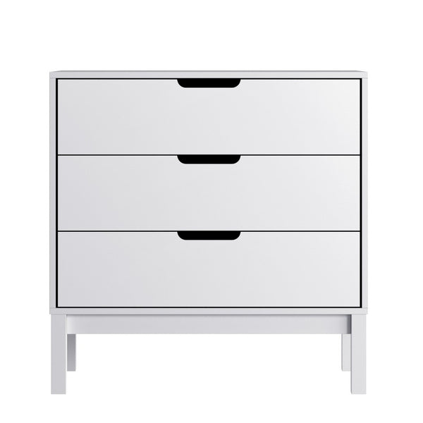 English Elm Dallas Wooden 3-Drawer Dresser for Kids' Rooms – Stylish Storage Solution with Safety Features White MG-9007-1-3C-WH-GG