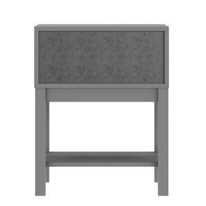 English Elm Dallas Wooden Night Stand for Kids - Stylish Storage Table with Drawer and Shelf for Easy Organizing Gray MG-9007-1-NS-GY-GG