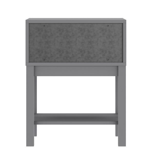 English Elm Dallas Wooden Night Stand for Kids - Stylish Storage Table with Drawer and Shelf for Easy Organizing Gray MG-9007-1-NS-GY-GG