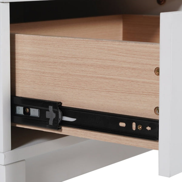 English Elm Dallas Wooden Night Stand for Kids - Stylish Storage Table with Drawer and Shelf for Easy Organizing White MG-9007-1-NS-WH-GG