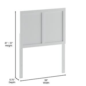 English Elm Oliver Three-Panel Wooden Headboard for Universal Metal Bed Frames - Stylish & Durable Design Upgrade White Twin MG-9708THB-T-WHT-GG