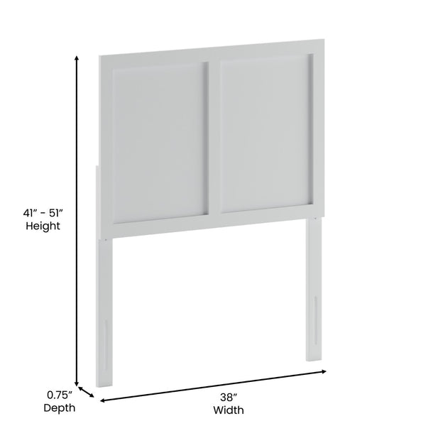 English Elm Oliver Three-Panel Wooden Headboard for Universal Metal Bed Frames - Stylish & Durable Design Upgrade White Twin MG-9708THB-T-WHT-GG