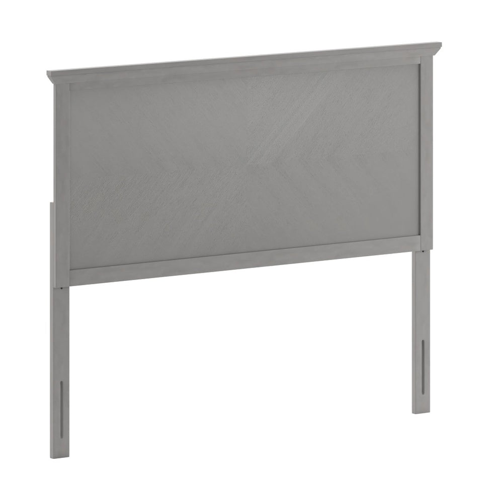 English Elm Fiona Herringbone Wooden Adjustable Headboard for Metal Bed Frames - Stylish, Durable & Modern Design Gray Wash Full MG-97881-FHB-F-GRWSH-GG