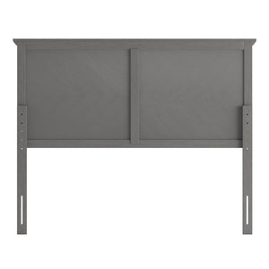 English Elm Fiona Herringbone Wooden Adjustable Headboard for Metal Bed Frames - Stylish, Durable & Modern Design Gray Wash Full MG-97881-FHB-F-GRWSH-GG