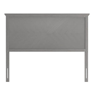 English Elm Fiona Herringbone Wooden Adjustable Headboard for Metal Bed Frames - Stylish, Durable & Modern Design Gray Wash Full MG-97881-FHB-F-GRWSH-GG