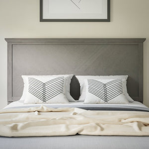 English Elm Fiona Herringbone Wooden Adjustable Headboard for Metal Bed Frames - Stylish, Durable & Modern Design Gray Wash Full MG-97881-FHB-F-GRWSH-GG