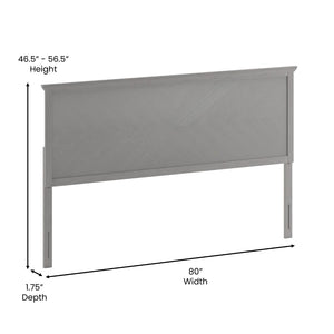 English Elm Fiona Herringbone Wooden Adjustable Headboard for Metal Bed Frames - Stylish, Durable & Modern Design Gray Wash King MG-97881-KHB-K-GRWSH-GG