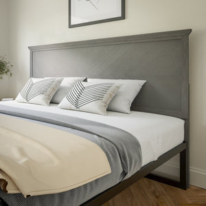 English Elm Fiona Herringbone Wooden Adjustable Headboard for Metal Bed Frames - Stylish, Durable & Modern Design Gray Wash King MG-97881-KHB-K-GRWSH-GG