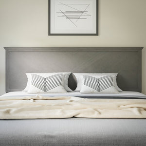 English Elm Fiona Herringbone Wooden Adjustable Headboard for Metal Bed Frames - Stylish, Durable & Modern Design Gray Wash King MG-97881-KHB-K-GRWSH-GG