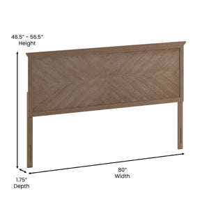 English Elm Fiona Herringbone Wooden Adjustable Headboard for Metal Bed Frames - Stylish, Durable & Modern Design Light Brown King MG-97881-KHB-K-LTBRN-GG