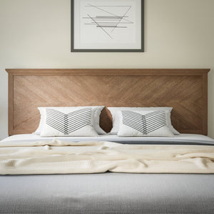 English Elm Fiona Herringbone Wooden Adjustable Headboard for Metal Bed Frames - Stylish, Durable & Modern Design Light Brown King MG-97881-KHB-K-LTBRN-GG