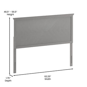 English Elm Fiona Herringbone Wooden Adjustable Headboard for Metal Bed Frames - Stylish, Durable & Modern Design Gray Wash Queen MG-97881-QHB-Q-GRWSH-GG