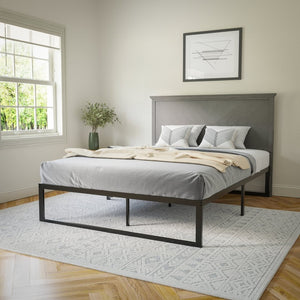 English Elm Fiona Herringbone Wooden Adjustable Headboard for Metal Bed Frames - Stylish, Durable & Modern Design Gray Wash Queen MG-97881-QHB-Q-GRWSH-GG