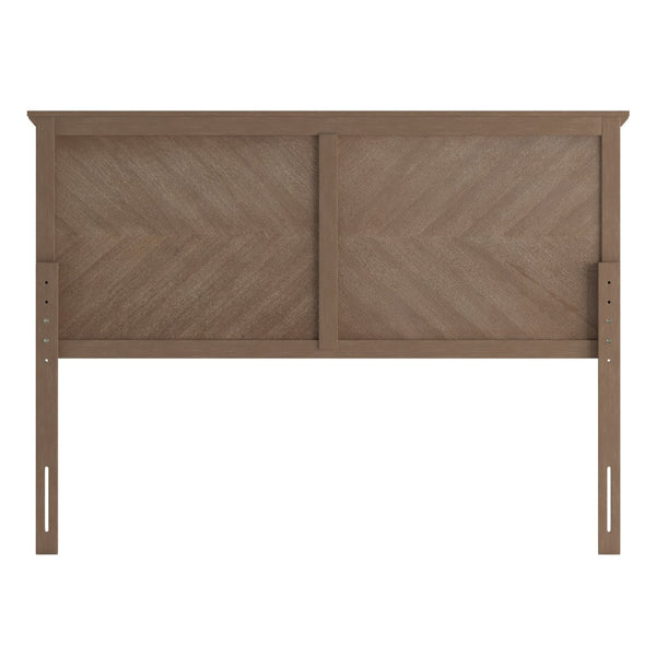 English Elm Fiona Herringbone Wooden Adjustable Headboard for Metal Bed Frames - Stylish, Durable & Modern Design Light Brown Queen MG-97881-QHB-Q-LTBRN-GG