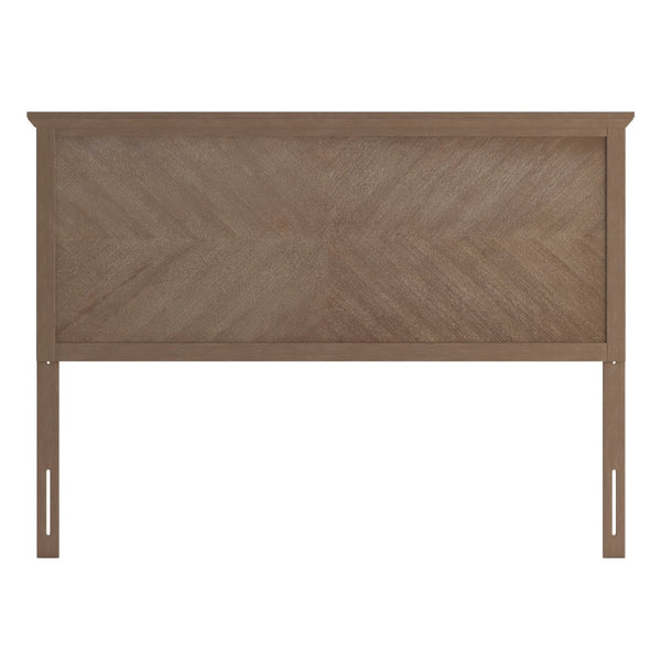 English Elm Fiona Herringbone Wooden Adjustable Headboard for Metal Bed Frames - Stylish, Durable & Modern Design Light Brown Queen MG-97881-QHB-Q-LTBRN-GG