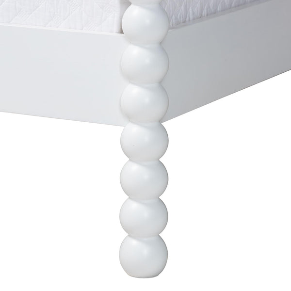 Baxton Studio Cherene Queen Bedroom Set Rubberwood Platform Bed with Nightstands Modern Suite