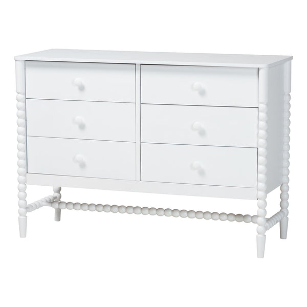 Baxton Studio Cherene Queen Bedroom Set Rubberwood Platform Bed with Nightstands Modern Suite