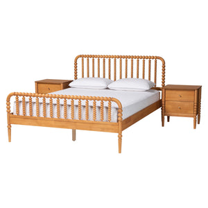 Baxton Studio Baxton Studio Lucera 3-piece Bedroom Set, Oak Brown, King MG0110-4-NT Oak-King 3PC Bedroom Set