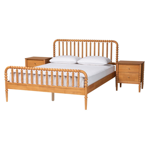 Baxton Studio Baxton Studio Lucera 3-piece Bedroom Set, Oak Brown, King MG0110-4-NT Oak-King 3PC Bedroom Set