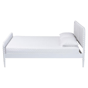 Baxton Studio Lucera Spindle Platform Bed Rubberwood Cottage King Bedroom Frame
