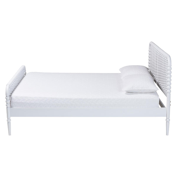 Baxton Studio Lucera Spindle Platform Bed Rubberwood Cottage King Bedroom Frame