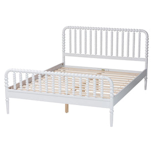 Baxton Studio Lucera Spindle Platform Bed Rubberwood Cottage King Bedroom Frame