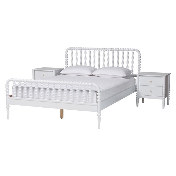 Baxton Studio Baxton Studio Lucera 3-piece Bedroom Set, White, King MG0110-4-White-King 3PC Bedroom Set