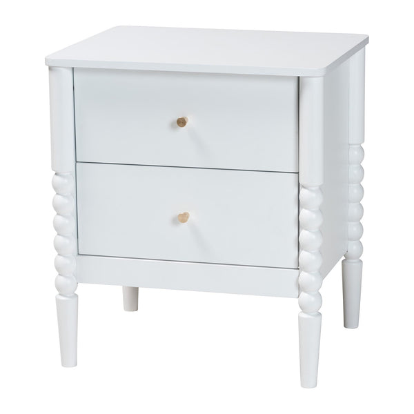 Baxton Studio Lucera King Bedroom Set Cottage White Rubberwood with Spindle Detail