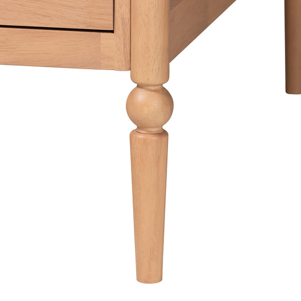 Baxton Studio Lucera Bobbin Spindle Daybed with 3 Storage Drawers in Rubberwood