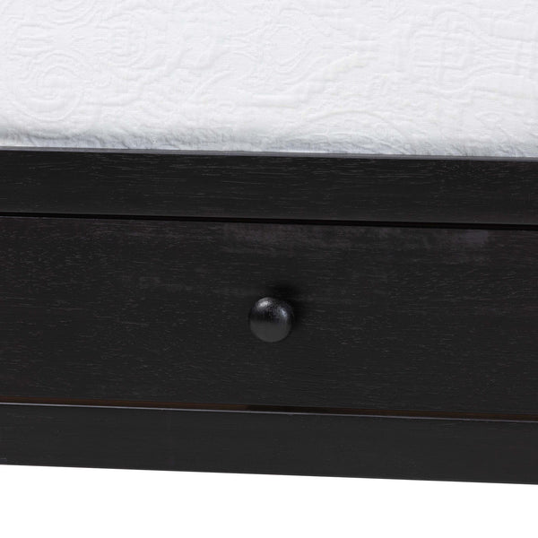 Baxton Studio Lucera Bobbin Spindle Daybed with 3 Storage Drawers in Rubberwood