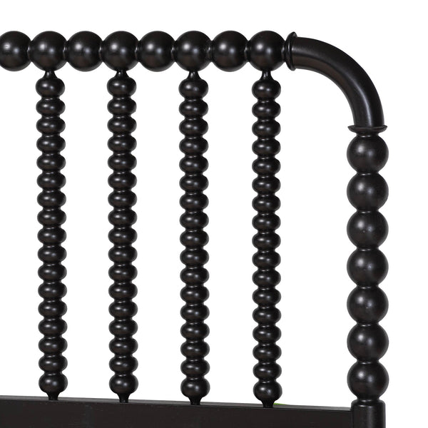 Baxton Studio Lucera Rubberwood Platform Bed Bobbin Spindle Frame with Six Storage Drawers