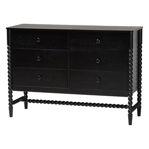 Baxton Studio Lucera Twin Storage Bed Set with Bobbin Spindle Rubberwood Frame