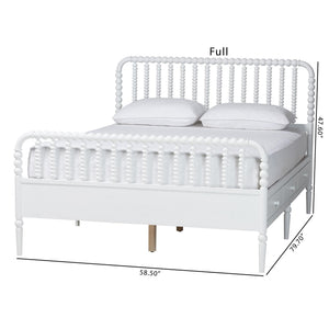 Baxton Studio Lucera Rubberwood Platform Bed Bobbin Spindle Frame with Six Storage Drawers