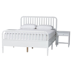 Baxton Studio Baxton Studio Lucera Full Platform Bed Set with Storage Drawers and Two Nightstands MG0110-8-White-Full 3PC Bedroom Set