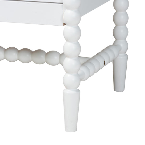 Baxton Studio Lucera Full Bedroom Set Spindle Bed Dresser Nightstands White